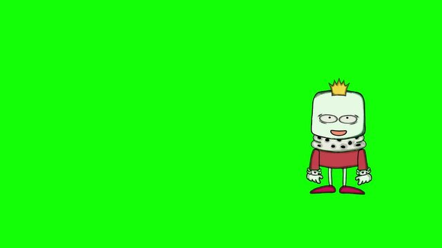 Funny alien prince cartoon illustration