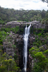 Carington Falls view on a cloudy day, NSW, Australia.