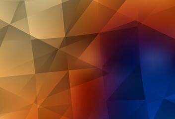 Light Blue, Yellow vector triangle mosaic template.