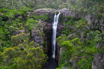 Full view of Carington Falls at Kangaroo Valley, NSW, Australia.