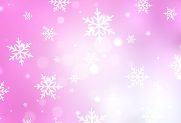 Fototapeta na wymiar Light Pink vector background in Xmas style.