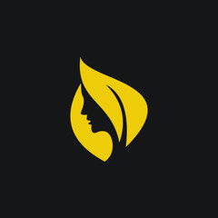 logo beautiful natural women icon templet vector