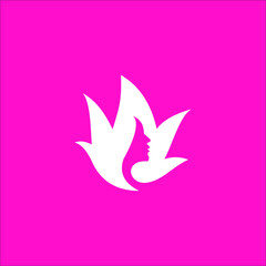 logo beautiful natural women icon templet vector