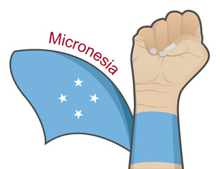 The spirit of struggle to defend the country by raising the Micronesian national flag