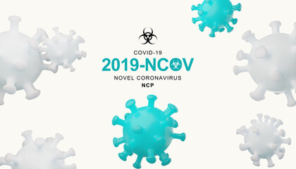 New covid-19 conoravirus outbreak. 3D illustration