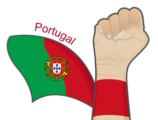 The spirit of struggle to defend the country by lifting the Portuguese national flag