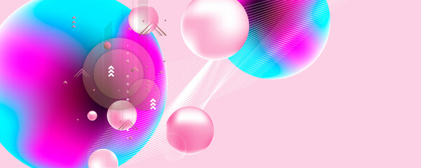 Abstract delicate brown beige futurist background with volumetric elements banner template trendy minimalism style pastel shades