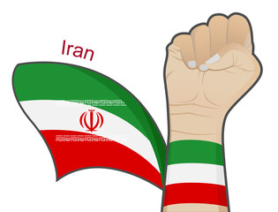 The spirit of struggle to defend the country by raising the Iranian national flag