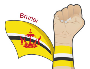 The spirit of struggle to defend the country by raising the Brunei national flag