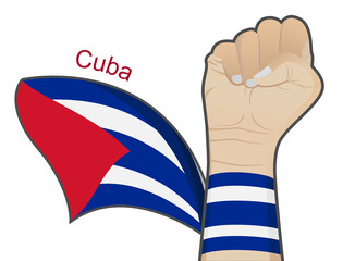 The spirit of struggle to defend the country by raising the Cuban national flag