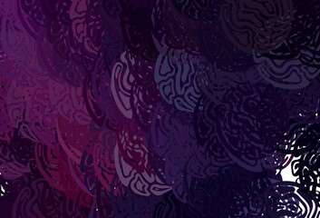 Dark Pink vector background with bent lines.
