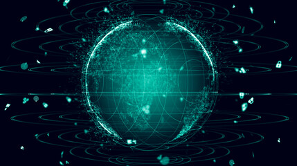 Map of the planet. World map. Global social network. Future. Blue futuristic background with planet Earth. 3d illustration.