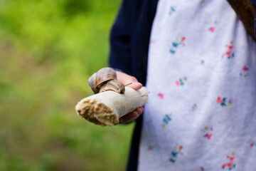 Girl and snail