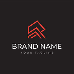 real estate. architectural. construction R logo design minimalist and modern concept 