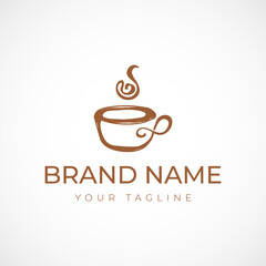 coffee cup logo brand for restaurant. cafe. organic. delivery. coffee house. food with professional. premium. signage. ethnicity art concept 