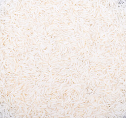 white rice, natural long rice grain for background and texture