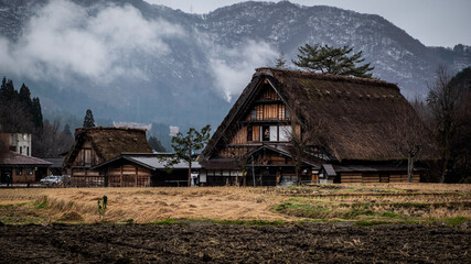 Fototapeta na wymiar old farm house japan village