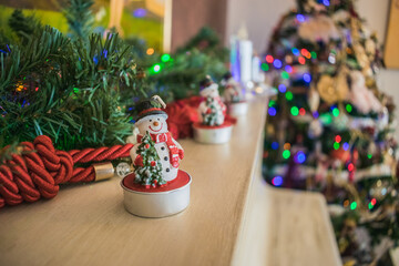 Snowman on white piano