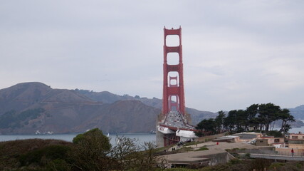 Golden State Bridge landscape view
