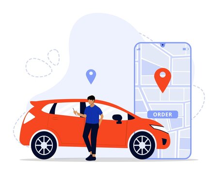 Vector Illustration, mobile city transportation Concept, Suitable for landing page, 
UI, web, App intro card, editorial, flyer,and banner