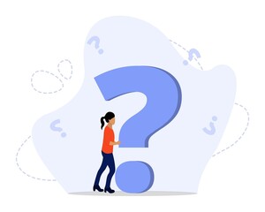 Vector Illustration, Frequently asked Questions Concept,
Showing People Characters Standing near Exclamations and Question Marks, 
Suitable for landing page, ui, web, App intro card, editorial, flyer