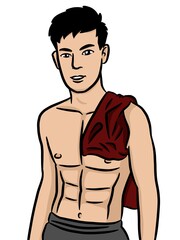 Fototapeta premium cartoon cute man on white background