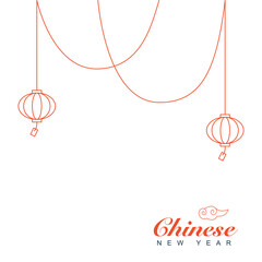 Chinese new year with lantern. vector illustration