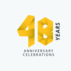 48 year anniversary vector template.
