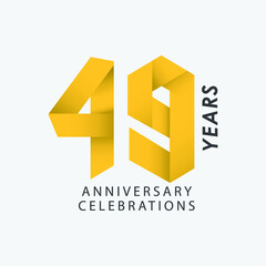 49 year anniversary vector template.