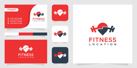Fitness location logo and business card template