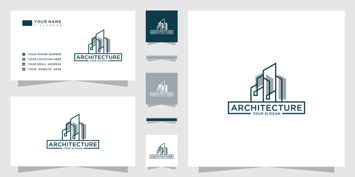 Architecture logo with business card template