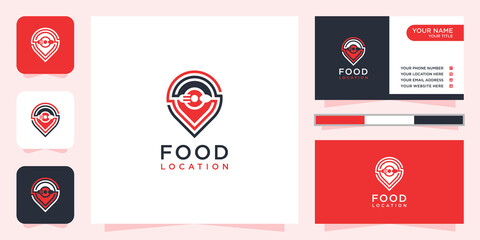 Fototapeta na wymiar Food location logo and business card