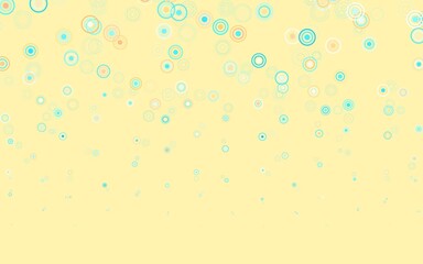 Light Blue, Yellow vector background with bubbles.