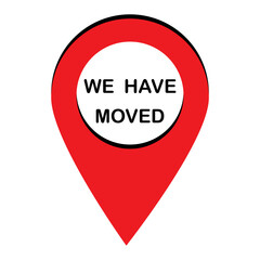 Sign map have moved. Home icon. Map symbol. Phone icon vector. Stock image. EPS 10.