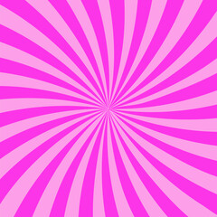 Retro pink rays spiral, great design for any purposes. Cartoon wallpaper. Hypnosis effect. Stock image. EPS 10.