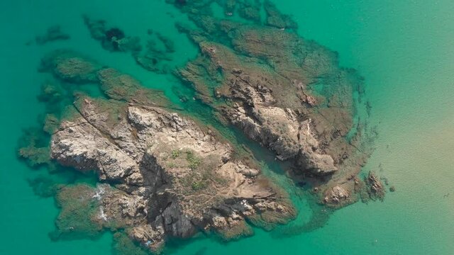 Aerial view of Spiaggia Su Giudeu, Sardinia