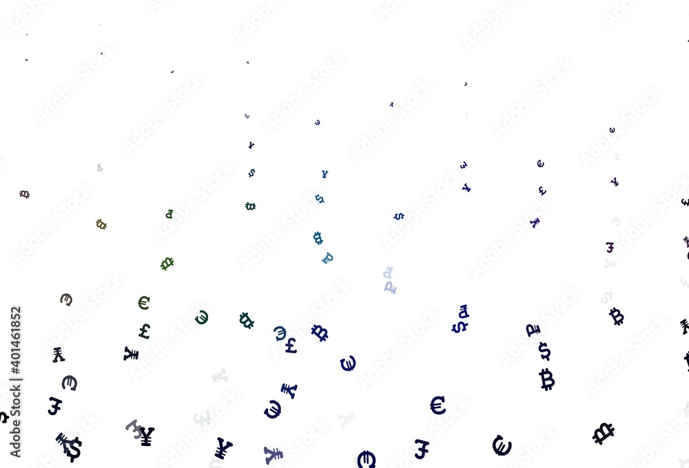 Poster light multicolor vector template with currency.