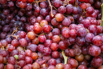 red grapes on the market