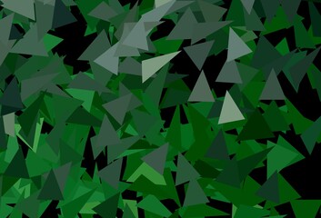 Dark Green vector pattern with polygonal style.