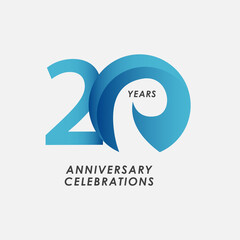 20 Years Anniversary Celebrations Vector Template Design Illustration