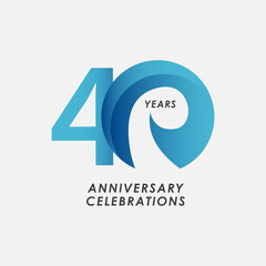 40 Years Anniversary Celebrations Vector Template Design Illustration