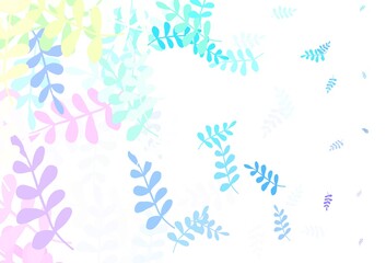 Fototapeta na wymiar Light Multicolor vector elegant background with leaves.