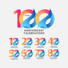 Fototapeta na wymiar 100 Years Anniversar Celebration Vector Template Design Illustration