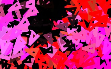 Dark Pink, Yellow vector background with triangles.