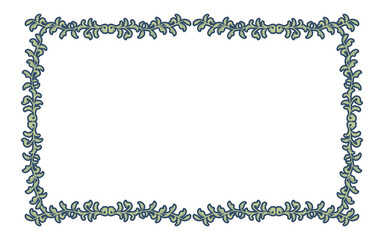 フレーム素材、手描きのナチュラルなリーフフレーム