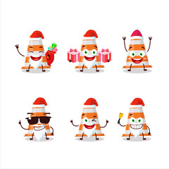 Santa Claus emoticons with orange traffic cone cartoon character