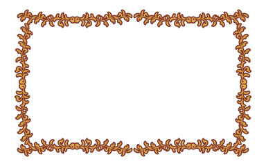 フレーム素材、手描きのナチュラルなリーフフレーム