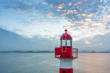 A lighthouse by the sea / Zhandao lighthouse in Yantian District, Shenzhen
