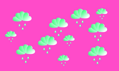 Fototapeta premium Cloud and Rain drop Icon in trendy flat style isolated on grey background. Cloud rain symbol for your web site design, logo, app, UI. Modern forecast storm sign. Weather, Vector illustration