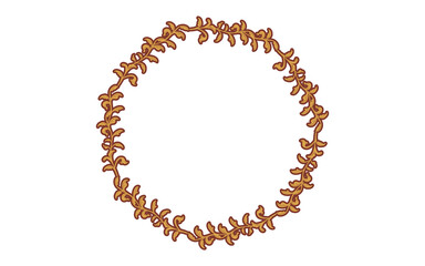 フレーム素材、手描きのナチュラルなリーフフレーム